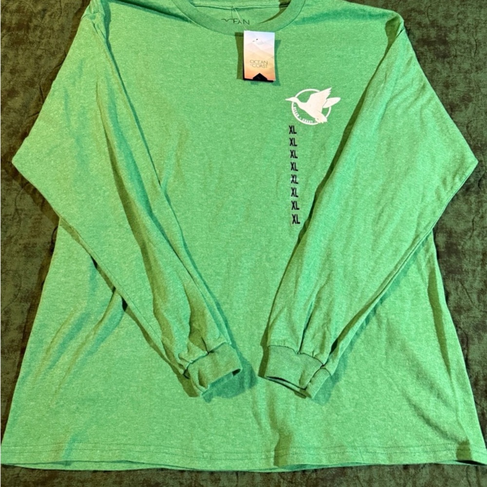 Ocean+coast green long sleeve shirt kids size xl